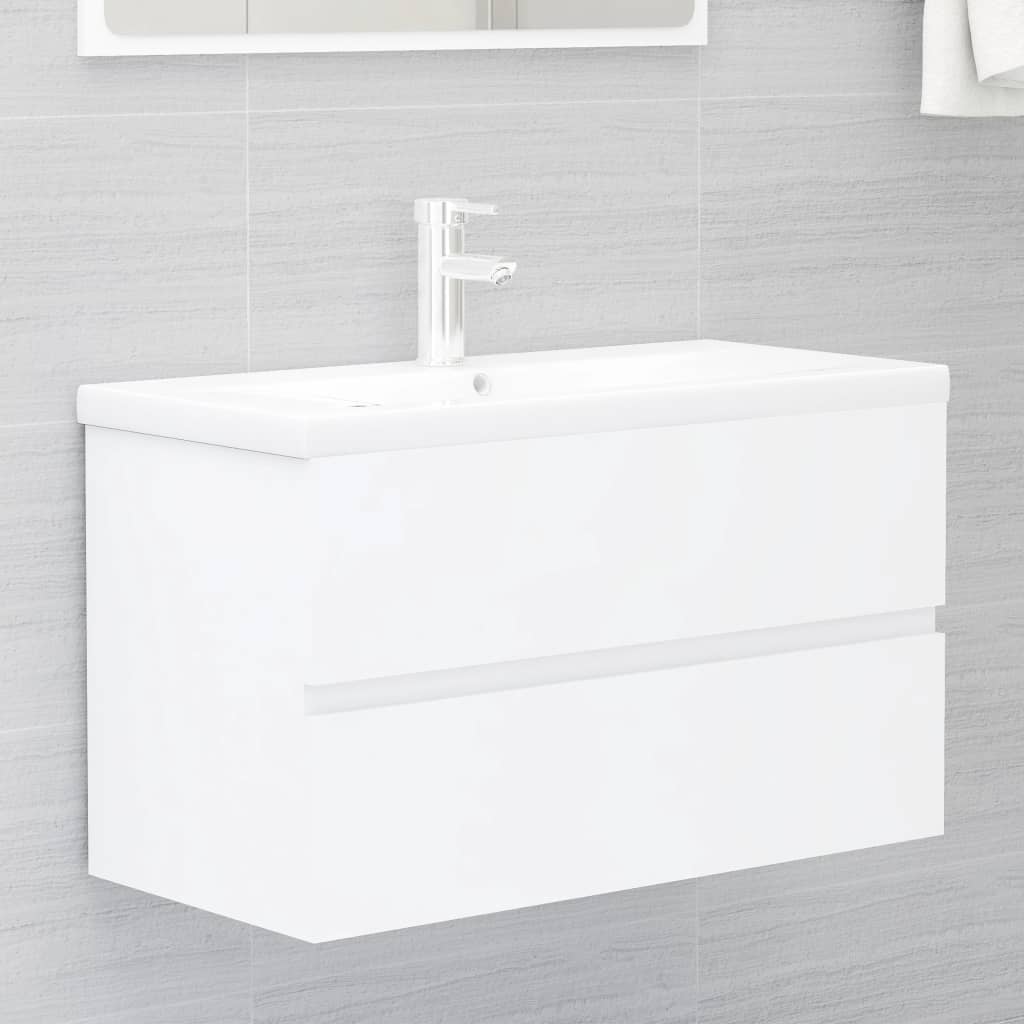Mueble con lavabo madera de ingeniería blanco es1588