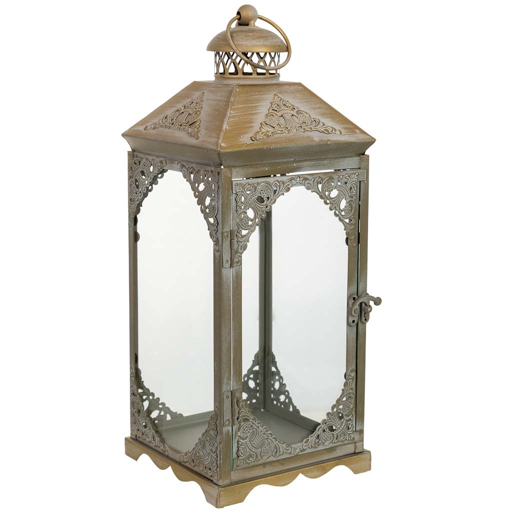 Farol de metal 16x16x40h cm