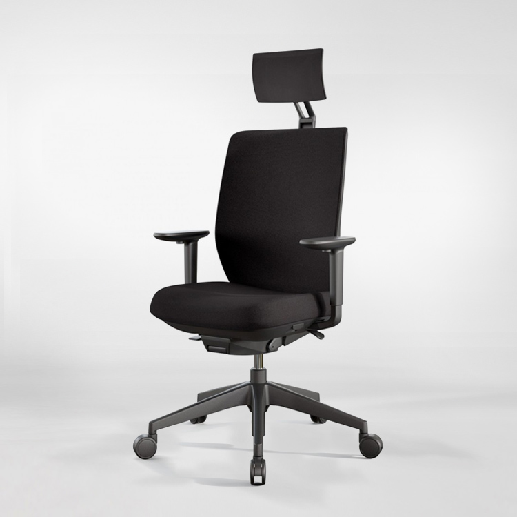 Actiu trim tapizada silla de escritorio carbon black - con cabezal, 2 d