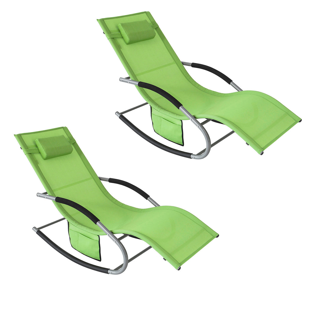 Set de 2 tumbonas soporta hasta 150 kg ogs28-grx2 sobuy