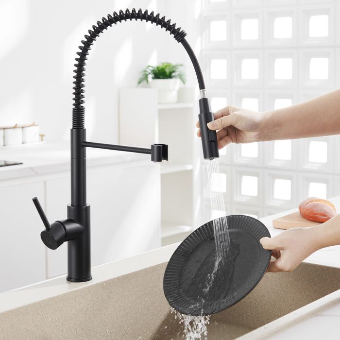 Grifo de cocina mezclador - cecipa - negro - acero inoxidable - rotativo 36
