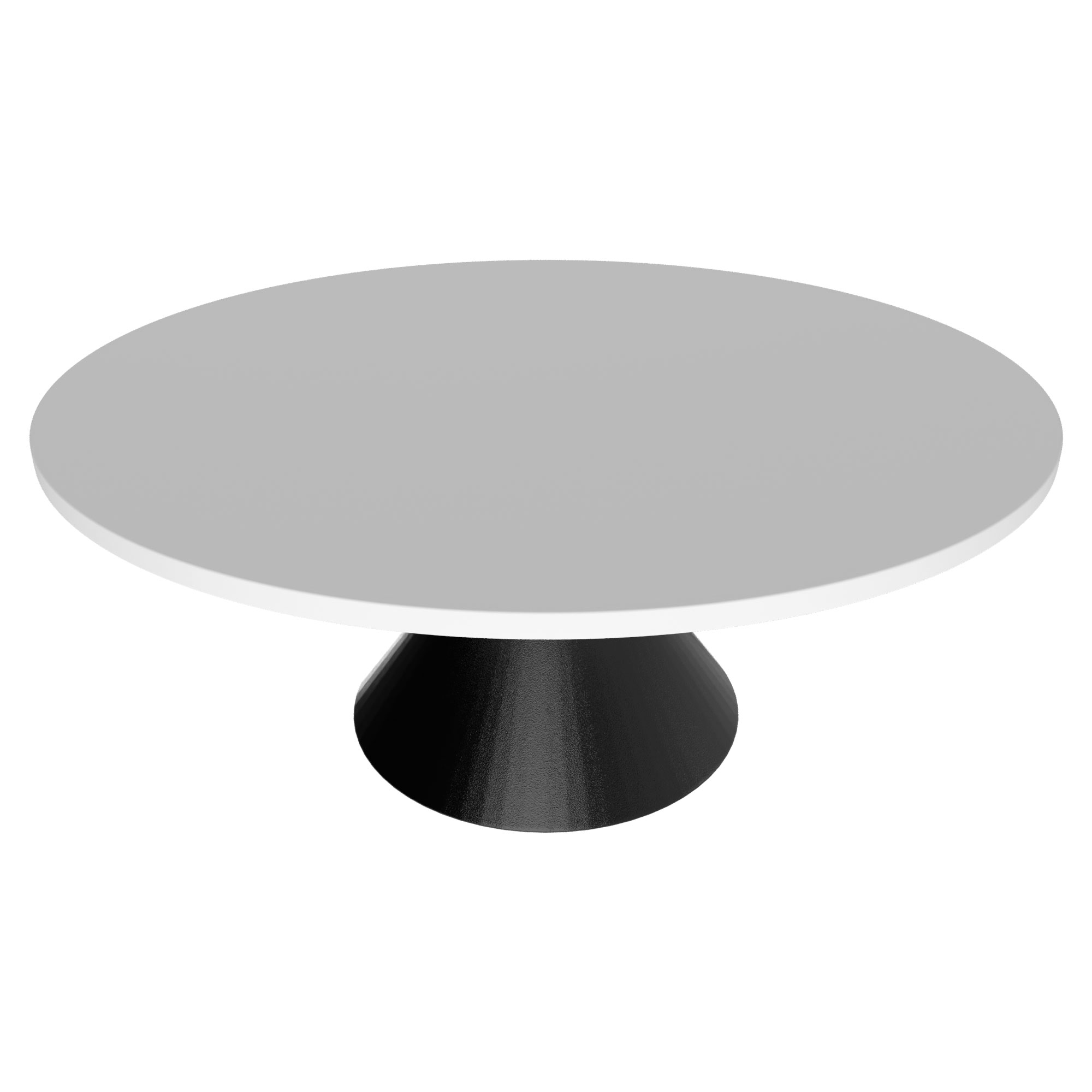 Graal negro - mesa ø120 cm base metal negro y tapa madera laminada blanca