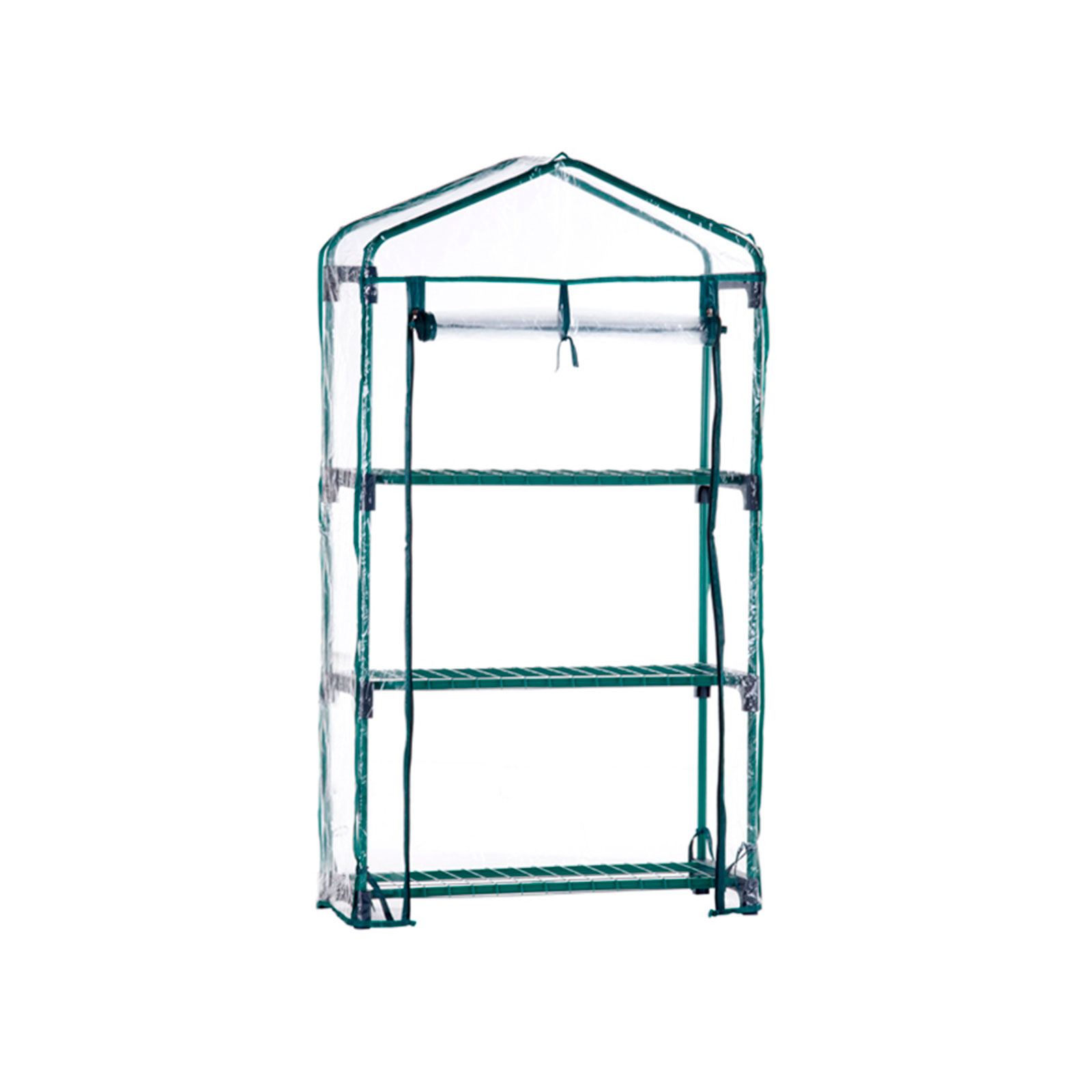 Invernadero PVC/acero Gardiun leaf i 3 estantes 69x49x130 cm verde con puer
