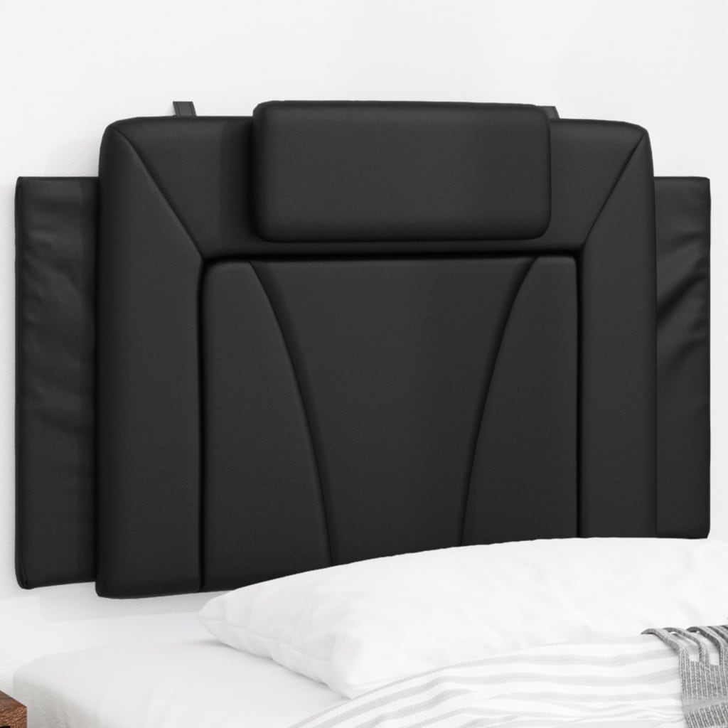 Cabecero de cama acolchado cuero sintético negro 90 cm eerf4533