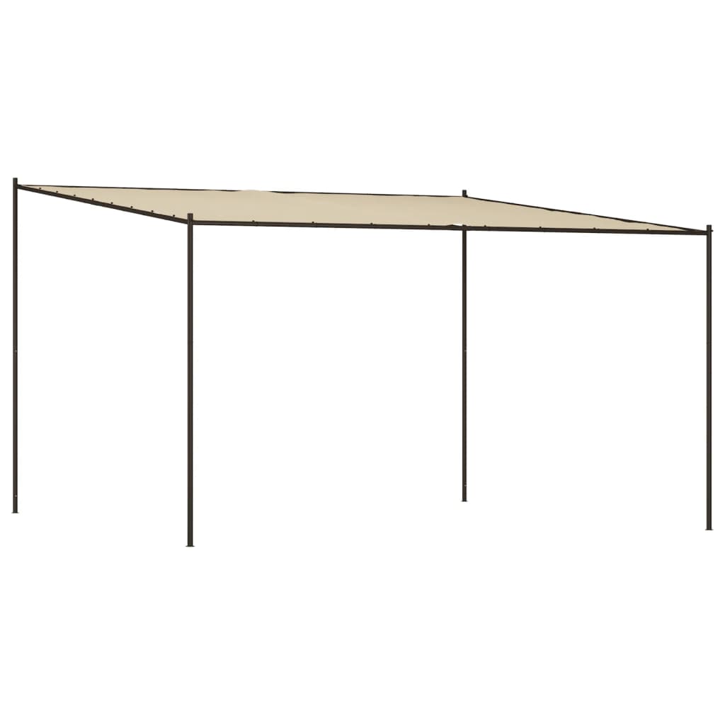 vidaXL cenador acero y tela beige 4x4 m 180 g/m²