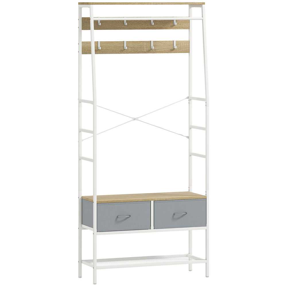 Perchero zapatero 80x30x180.5 cm color marrón Homcom