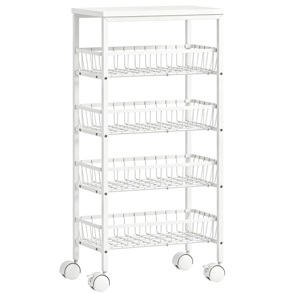 Carrito de cocina 40x24x82 cm color blanco Homcom, hogar - cocina