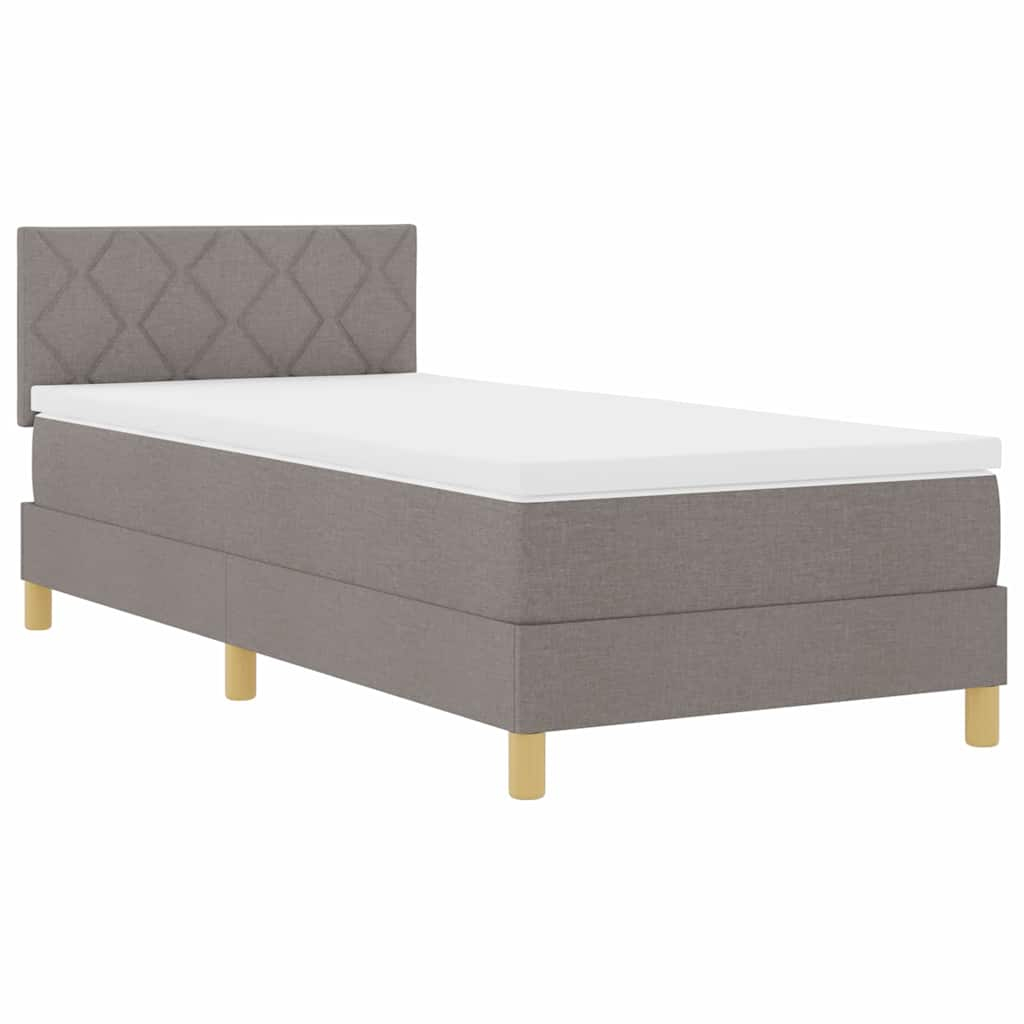 vidaXL cama tipo box spring con colchón taupé 90 x 190 cm tela