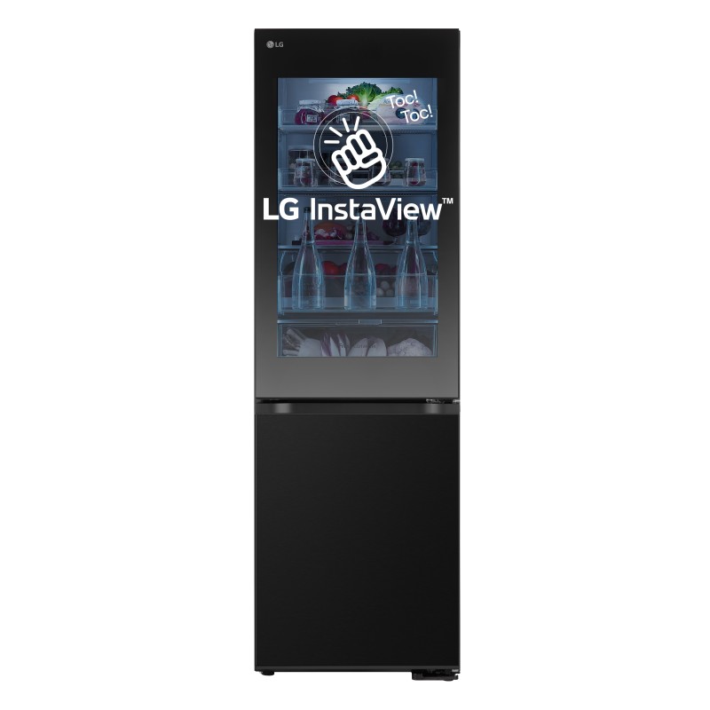 Frigorífico combi lg gbg5160cev 186 cm display interior acero negro grafito