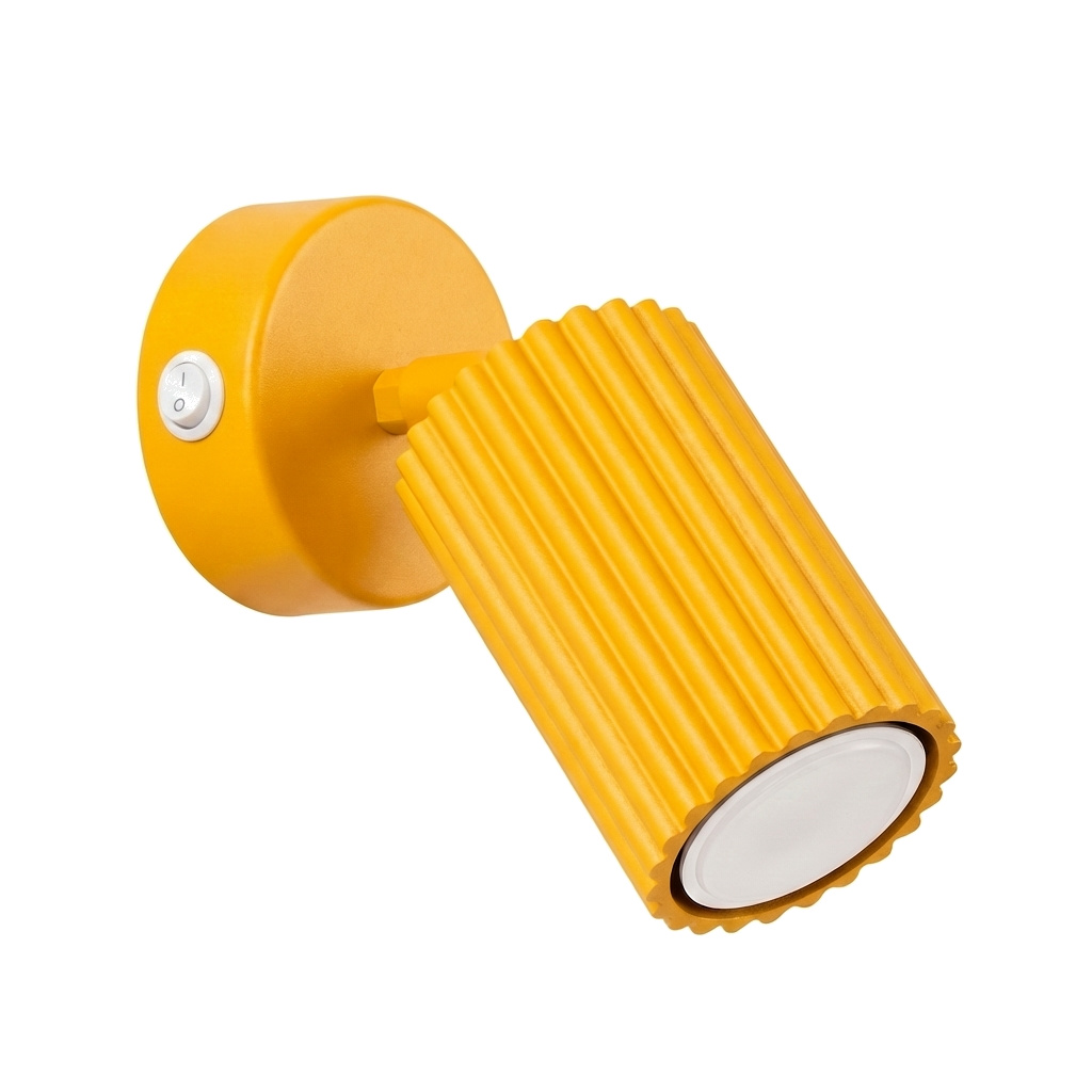 Apliques karbon 1 amarillo aluminio 8x16x16cm