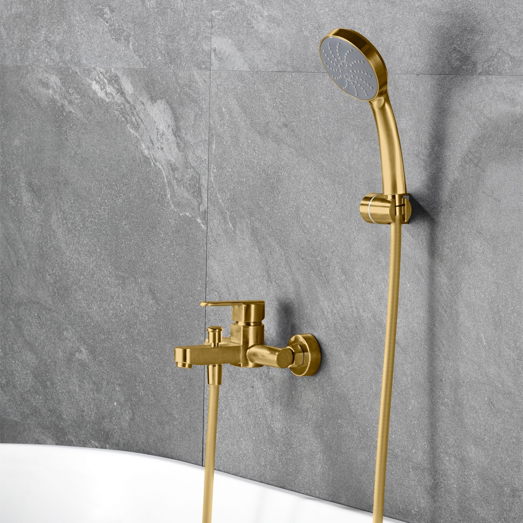 Imex - grifo monomando ducha y bañera oro serie roma