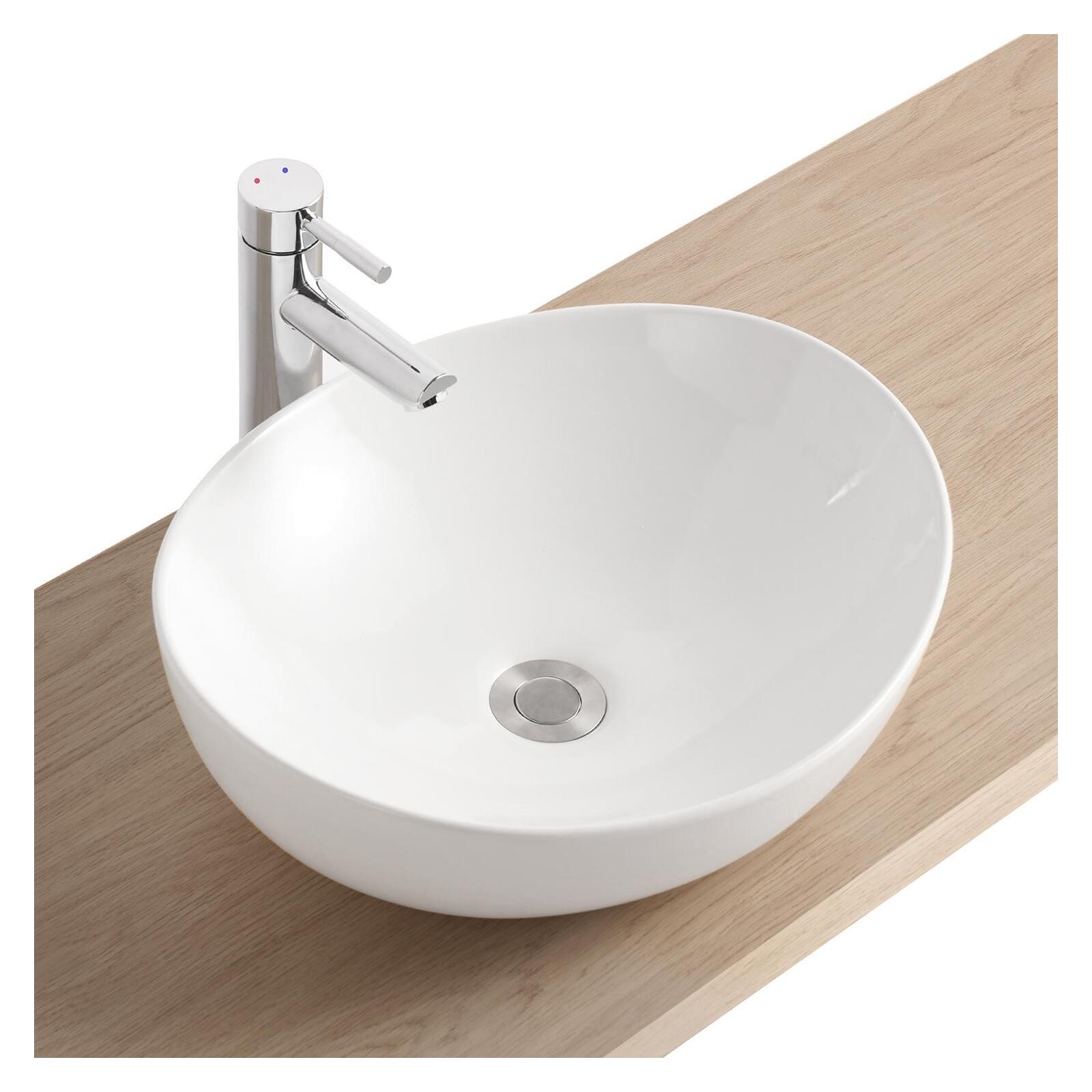 Lavabo de cerámica ovalado para encimera 42x37 cm anna