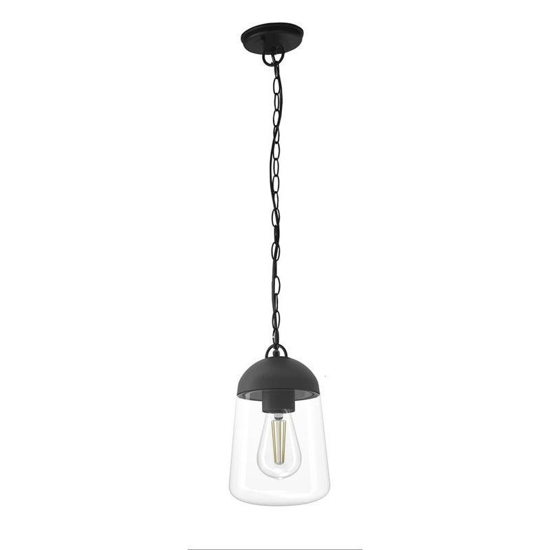Lámpara de techo coLGante "nera" E27 ip44 fabricada en aluminio y cristal c