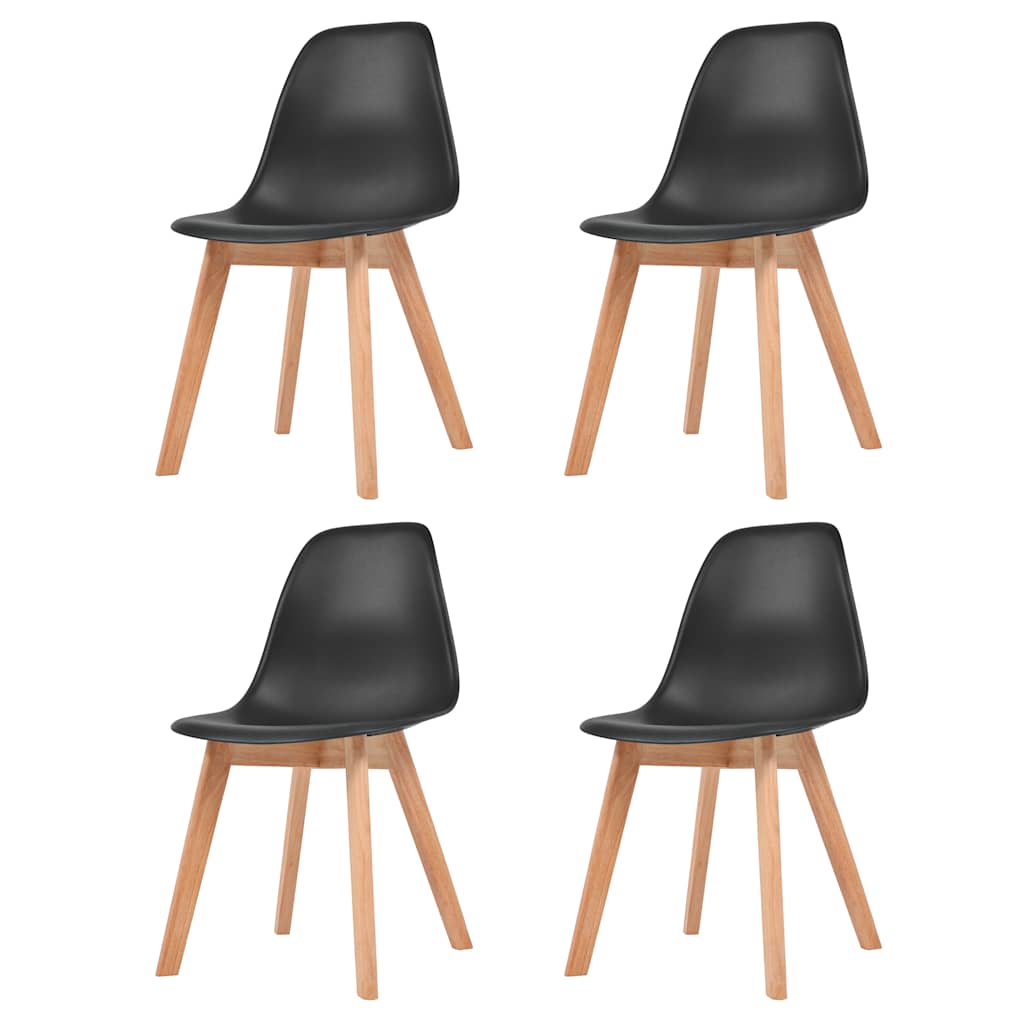 Sillas de comedor 4 unidades plástico negro qweo4483