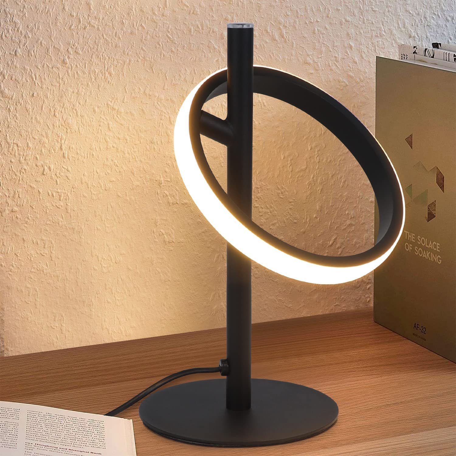 Nettlife lámpara de mesa LED negro 12.3x15.5
