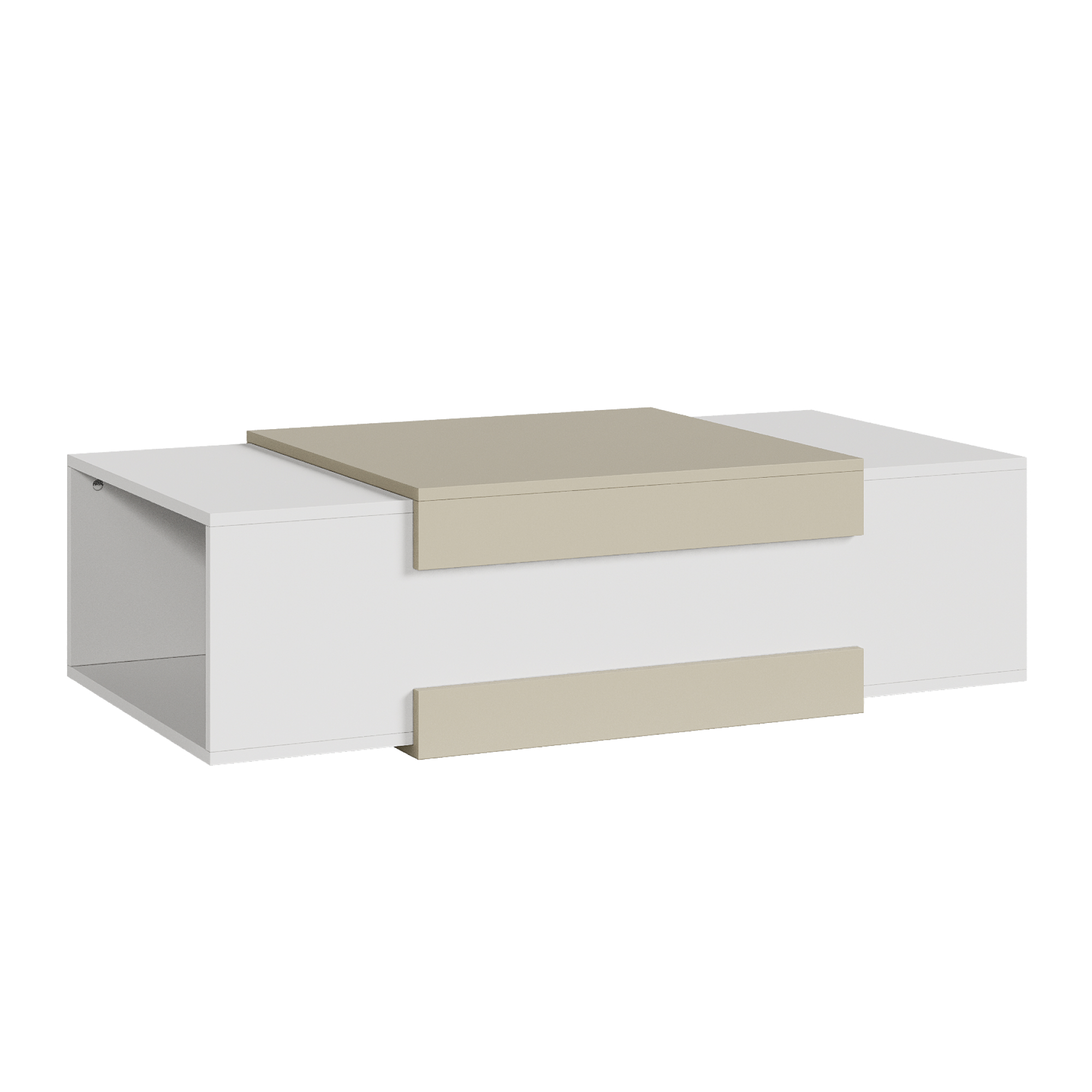 Mesa de centro eljak 110x57x31cm - blanco / arena [en.casa]