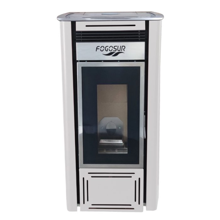 Estufa de pellets canalizable ainhoa 14,5 kw con 2 canalizaciones - blanco