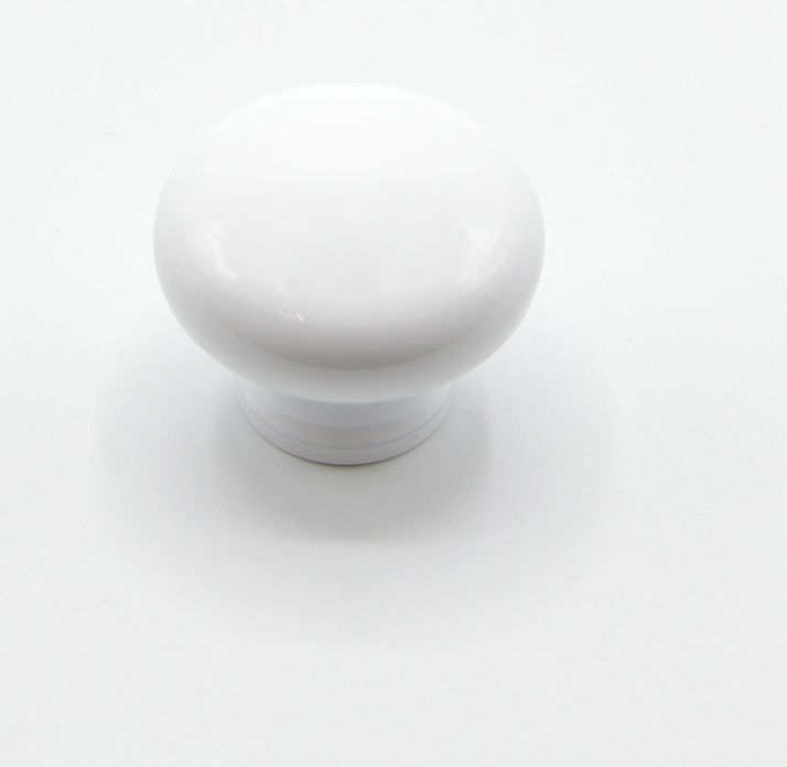 Pomo para mueble en resina pulida de alta resistencia d 32 mm blanco