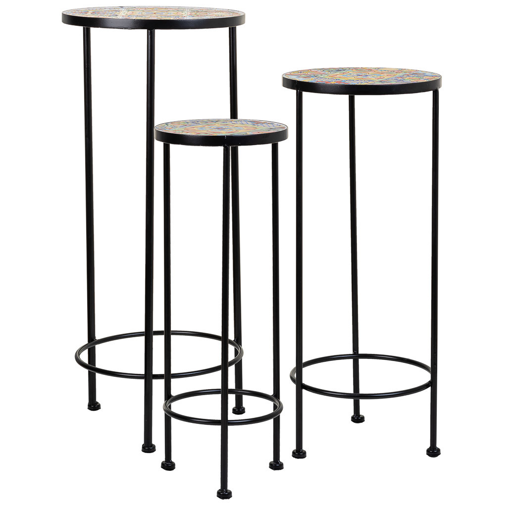 Set 3 soportes de mosaico y metal rojo