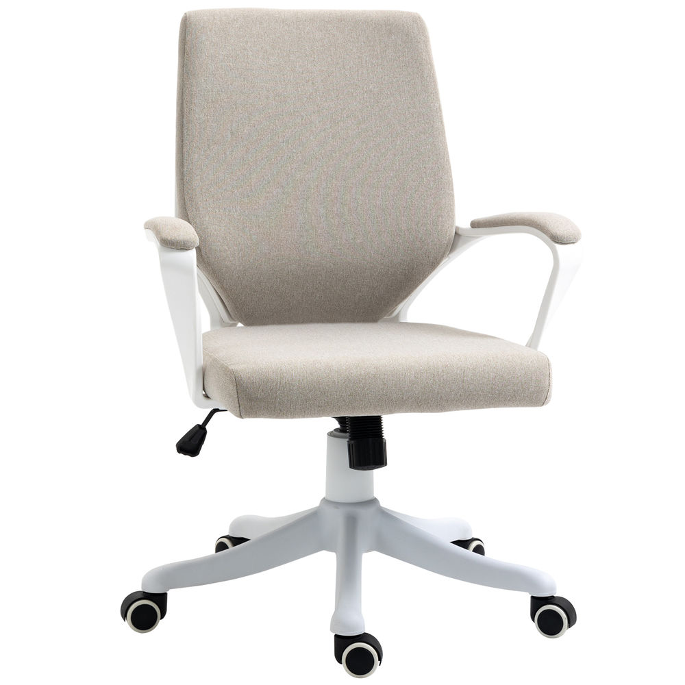 Silla de oficina 62x69x100 cm poliéster, espuma color beige vinsetto