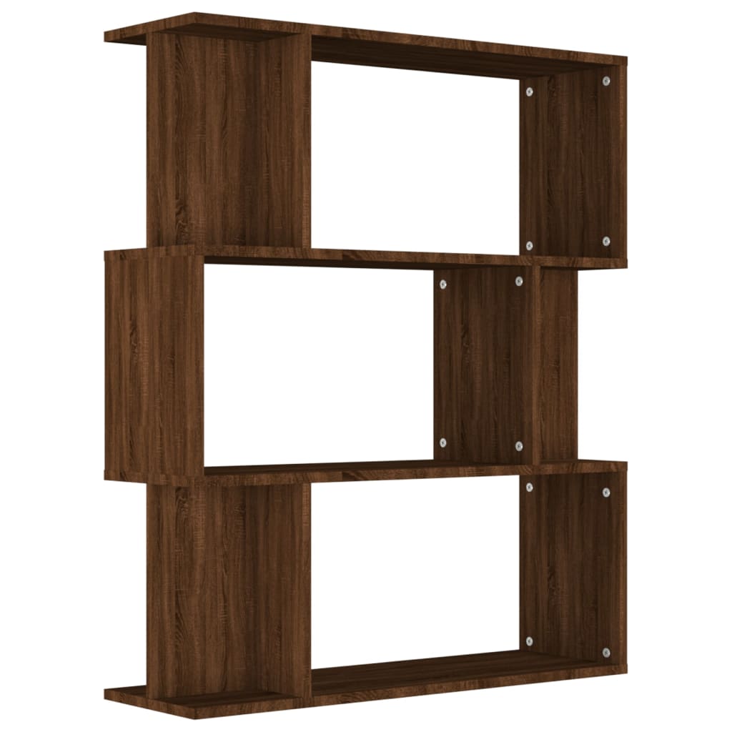 vidaXL estantería/biombo madera contrachapada marrón roble 80x24x96 cm