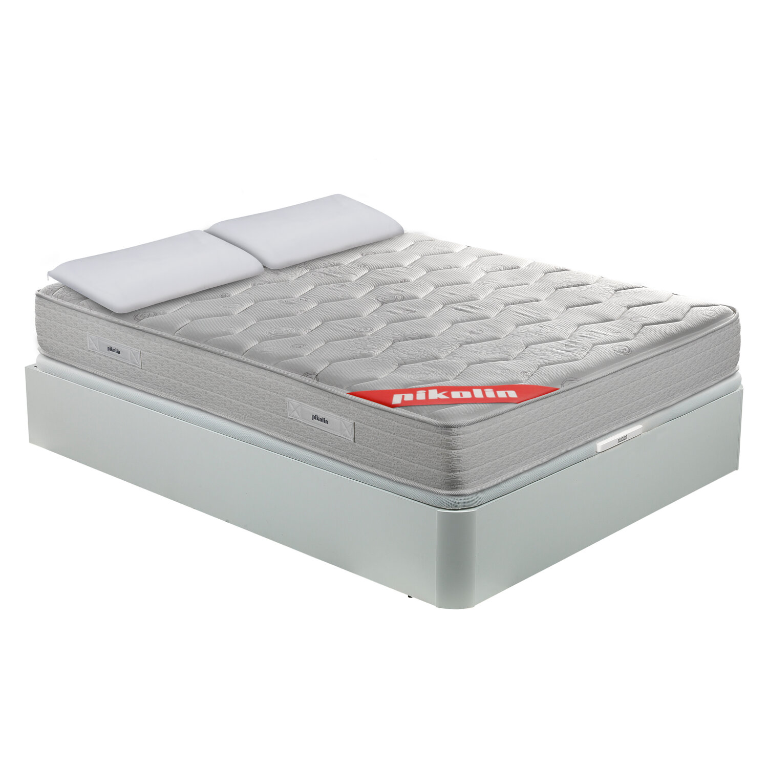 Colchón 150x190,canapé y almohada pikolin hr blanco montaje incl