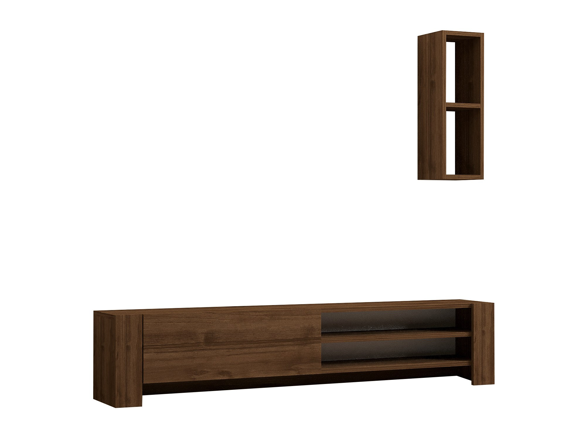 Mueble para la tele con estantería de pared de madera <<naz>> - 160 x 26 x
