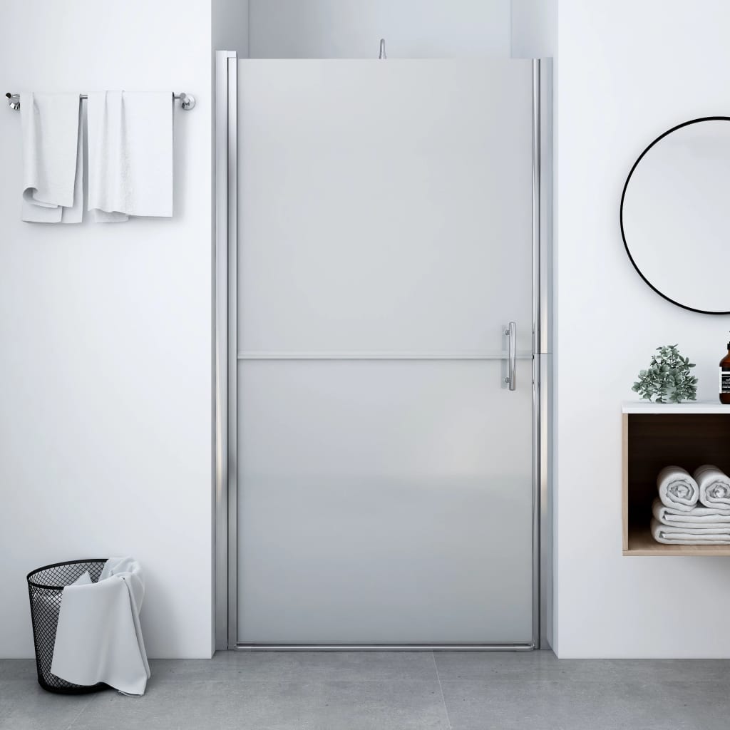vidaXL puerta de ducha de vidrio templado esmerilado 100x178 cm