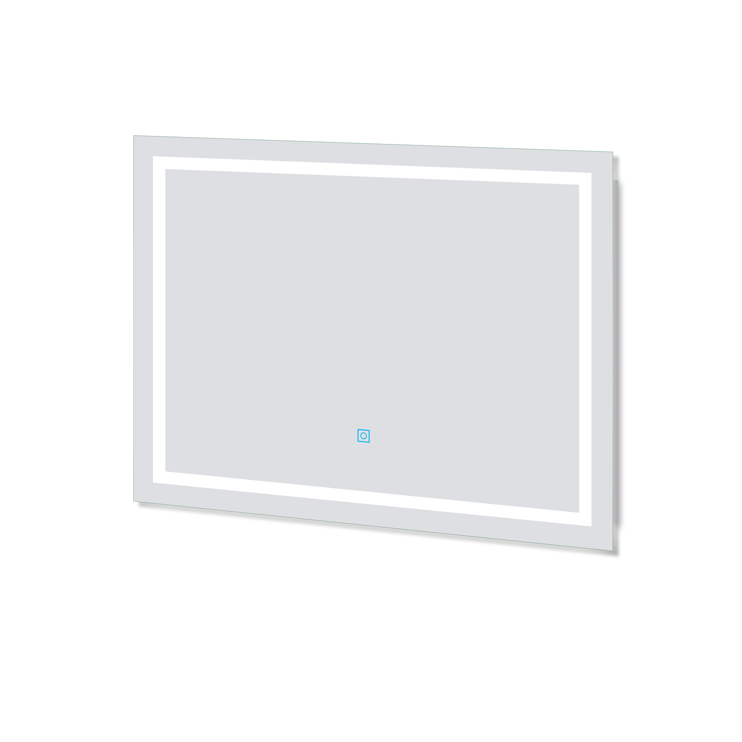 Espejo de baño LED sin cobre 80×60cm＋antivaho＋interruptor táctil