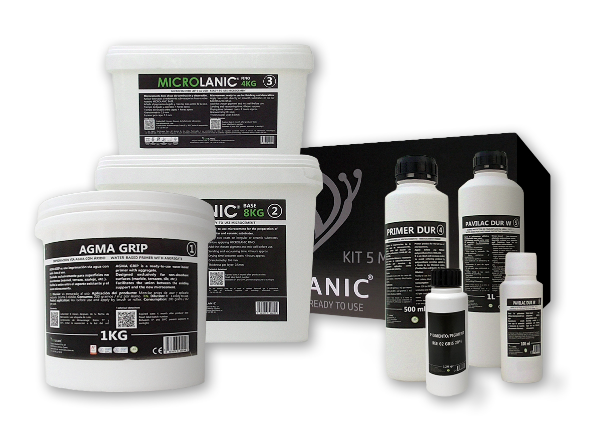 Kit microcemento sbc 5m² baños y cocinas marrón tierra