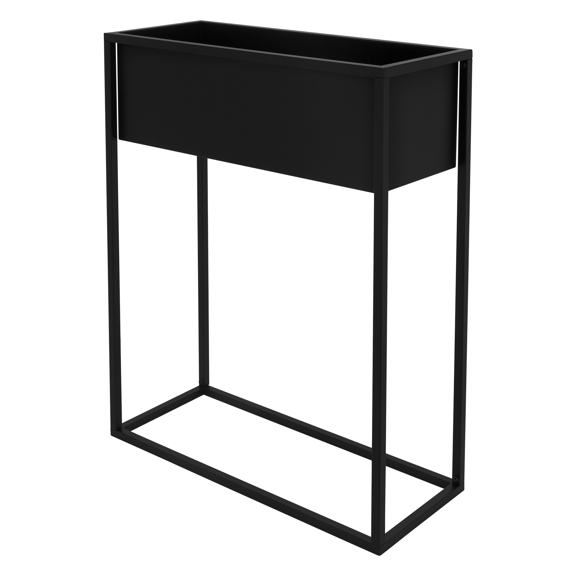 Jardinera de metal negra 60 x 25 x 78 cm soporte