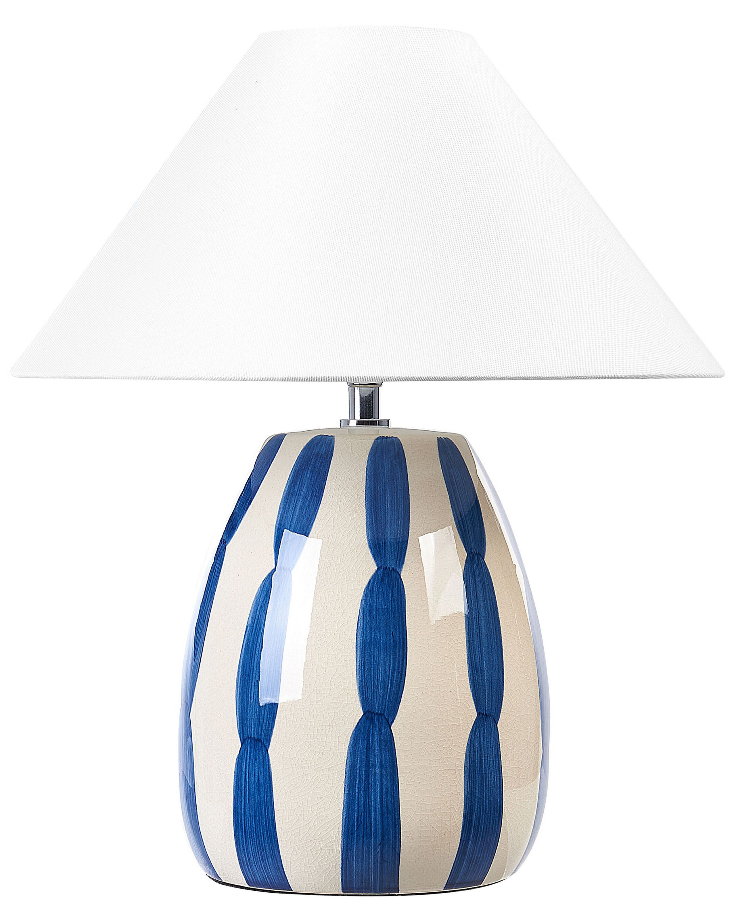 Lámpara de mesa luchetti cerámica blanco/azul