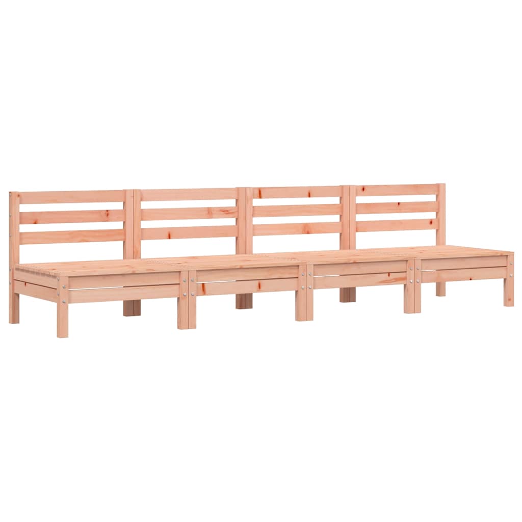 vidaXL sofás de jardín sin reposabrazos 4 uds madera maciza douglas