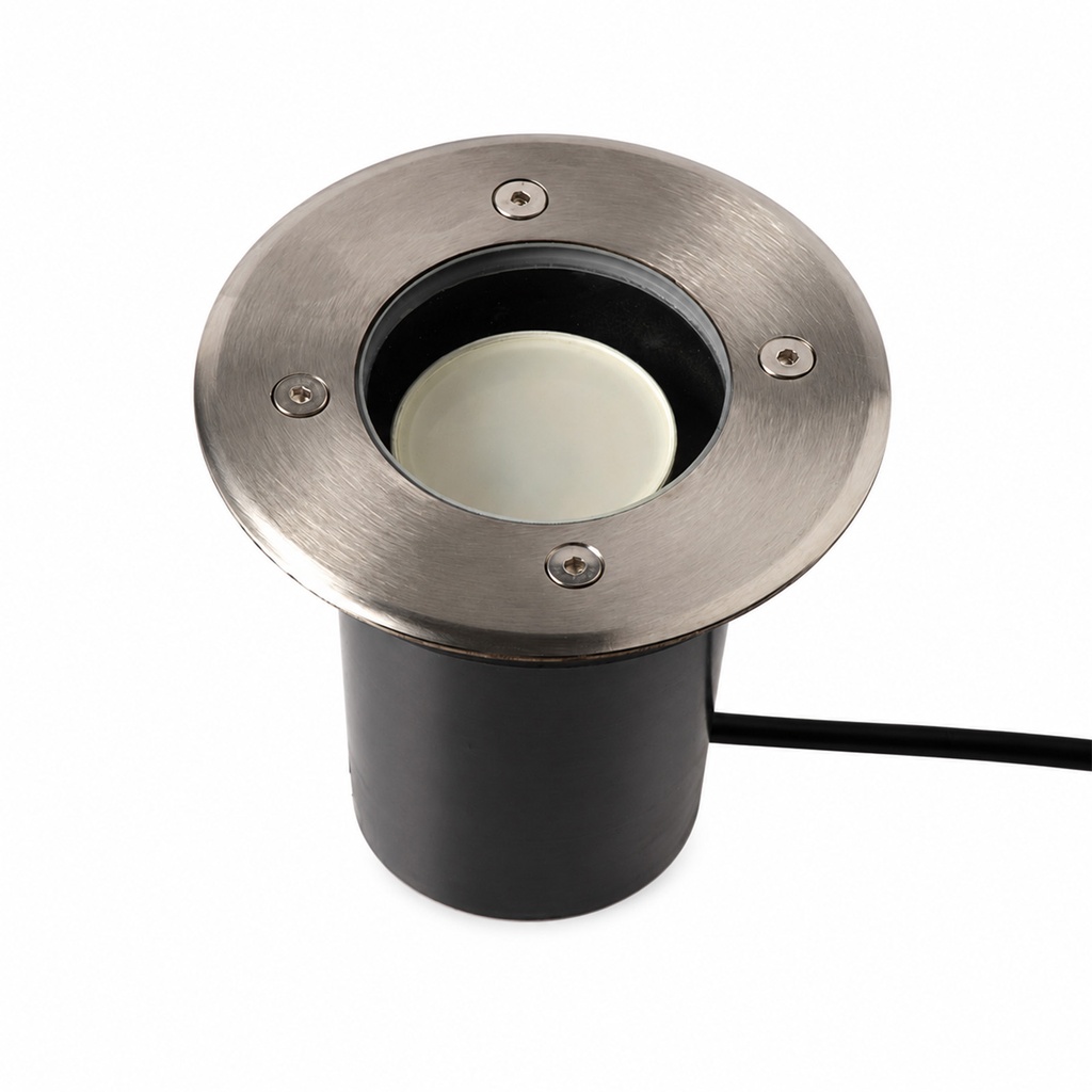 Foco empotrable de suelo exterior acero inox d12 cm gu10 ip67 jardín