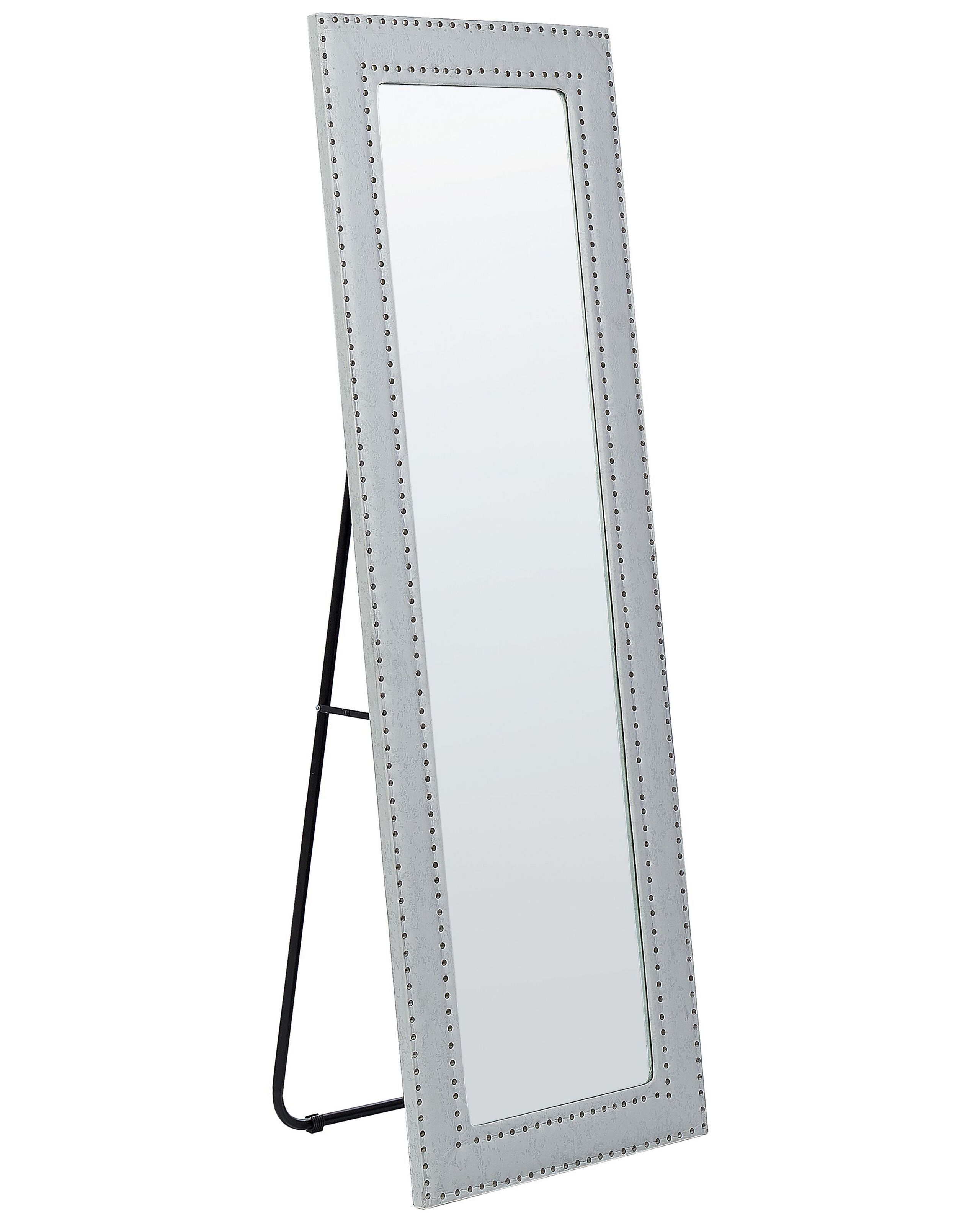 Espejo de pie locronan 150 cm piel sintética gris claro