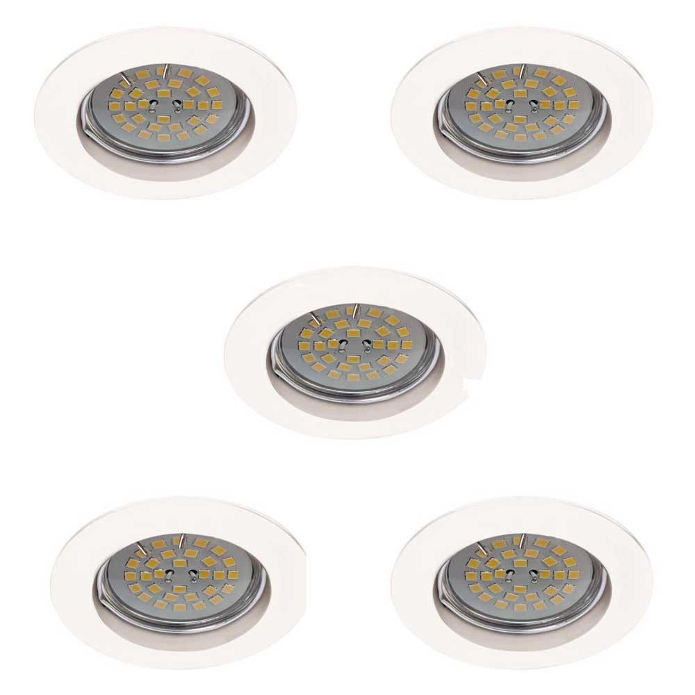 Pack 5 foco empotrable fijo basic redondo blanco wonderlamp 1xgu10
