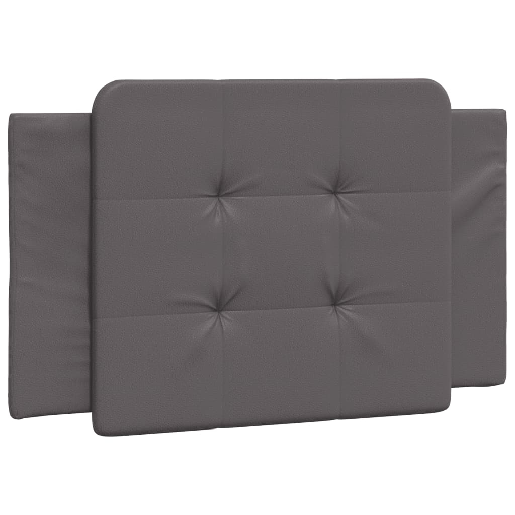 vidaXL cabecero de cama acolchado cuero sintético gris 90 cm