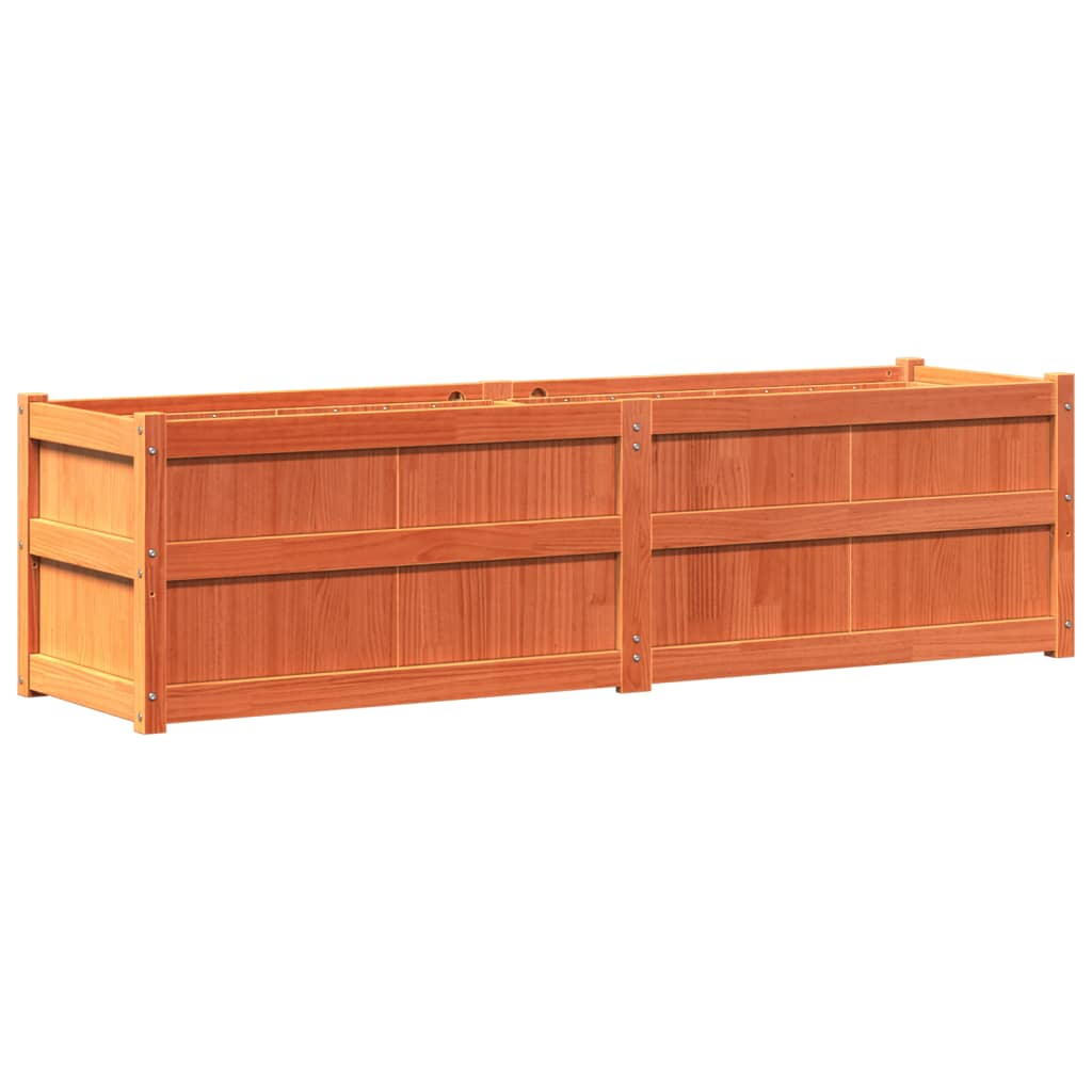 vidaXL jardinera exterior madera maciza pino marrón cera 180x50x50cm