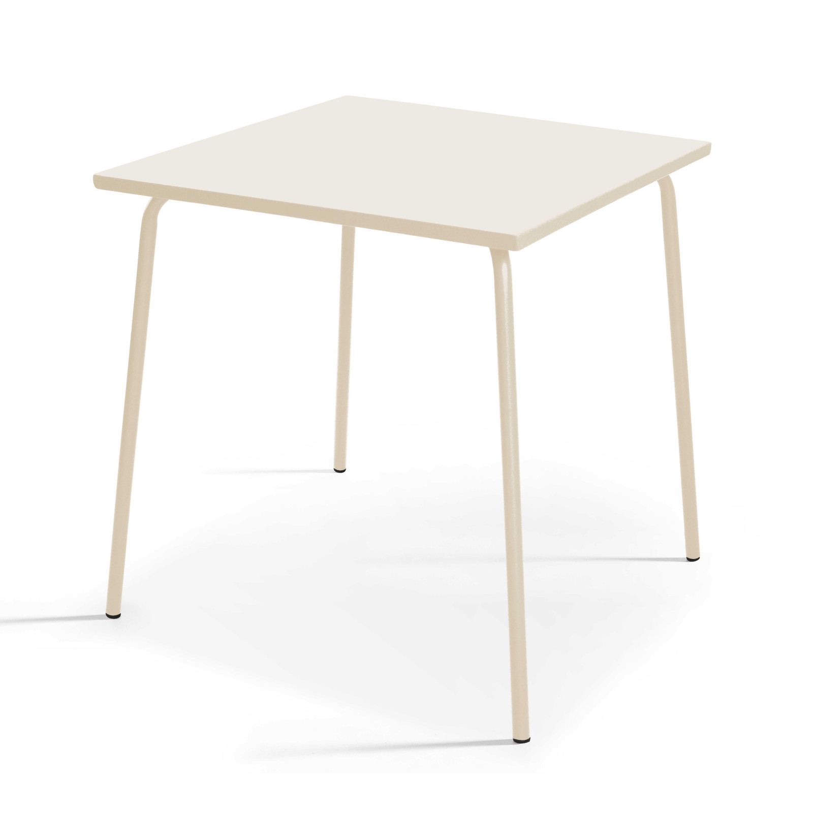 Oviala - mesa de jardín cuadrada de metal marfil 70cm