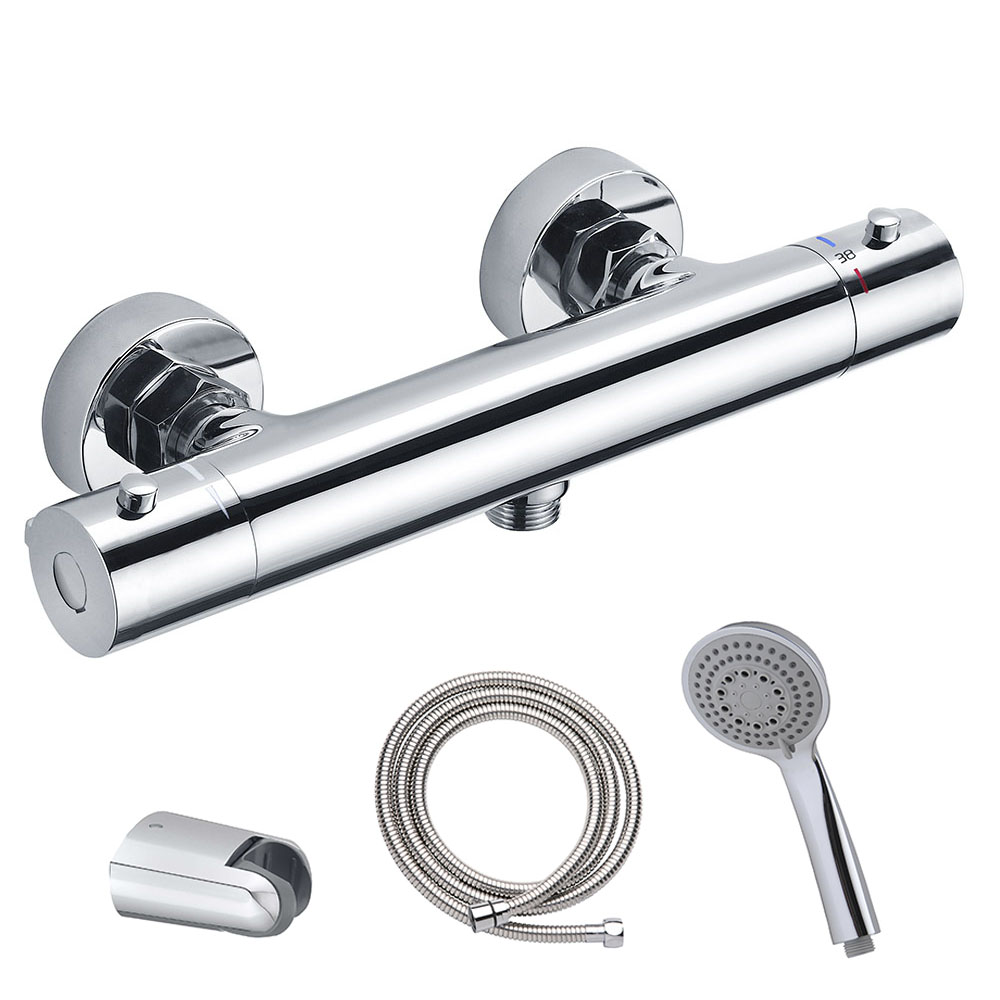 Kibath grifo de ducha con equipo de ducha termostático orte cromo brillo