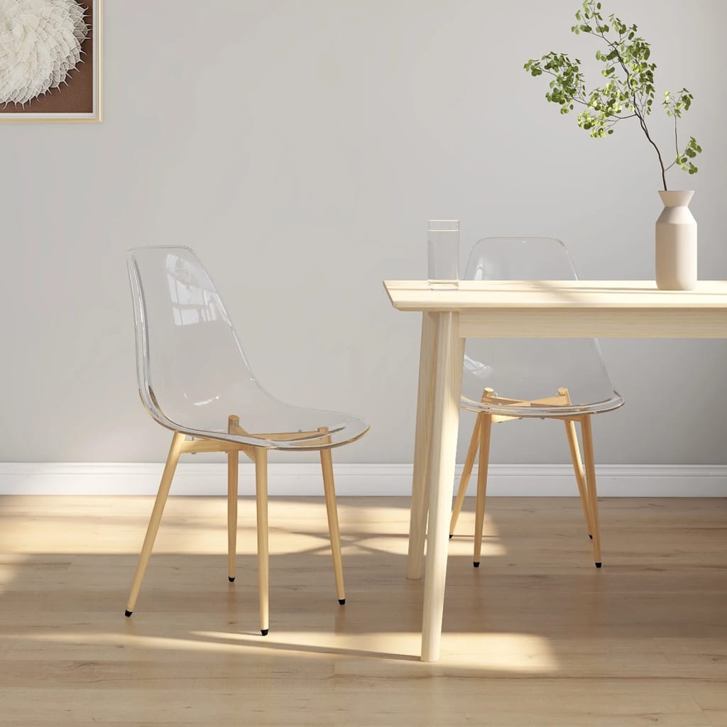 Sillas de comedor 2 unidades transparente pet qweo8762