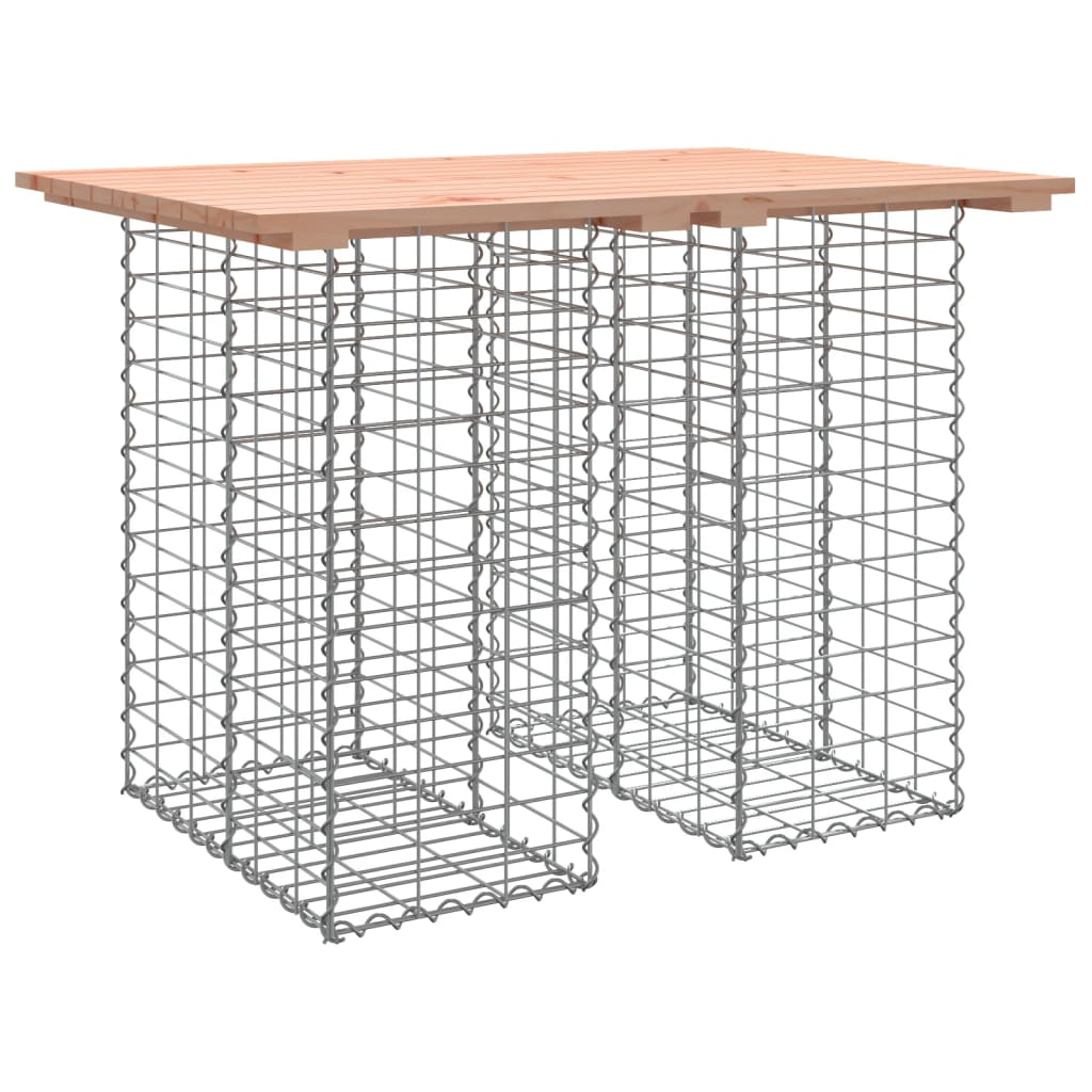 vidaXL mesa de jardín con diseño de gaviones, 100 x 70 x 72 cm, madera