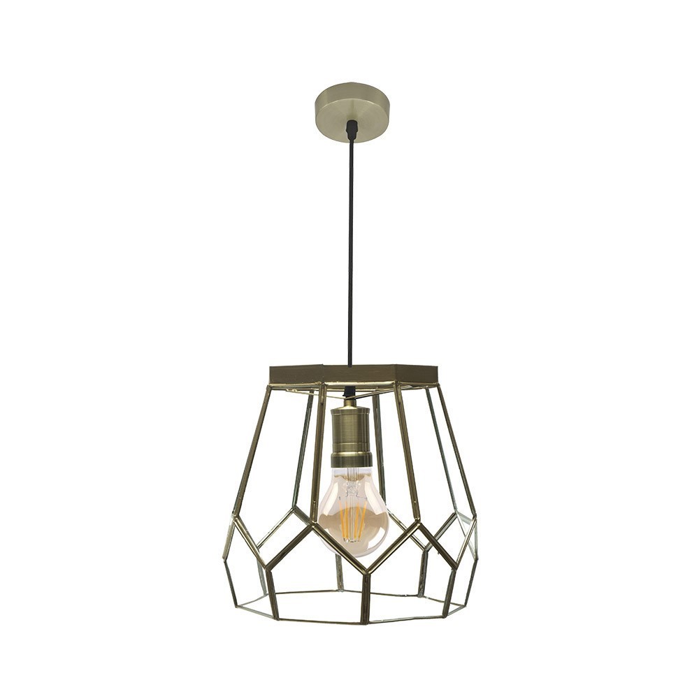 Lampara de techo lente dorado 25cm