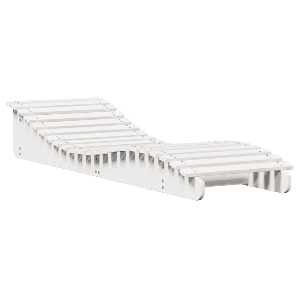vidaXL tumbona de madera maciza de pino blanca 205x60x31,5 cm