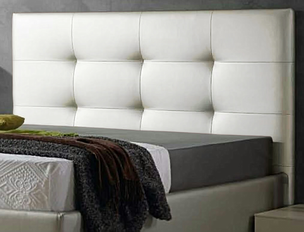 Cabecero de cama texas cabezal tapizado en polipel 180x70 cm blanco