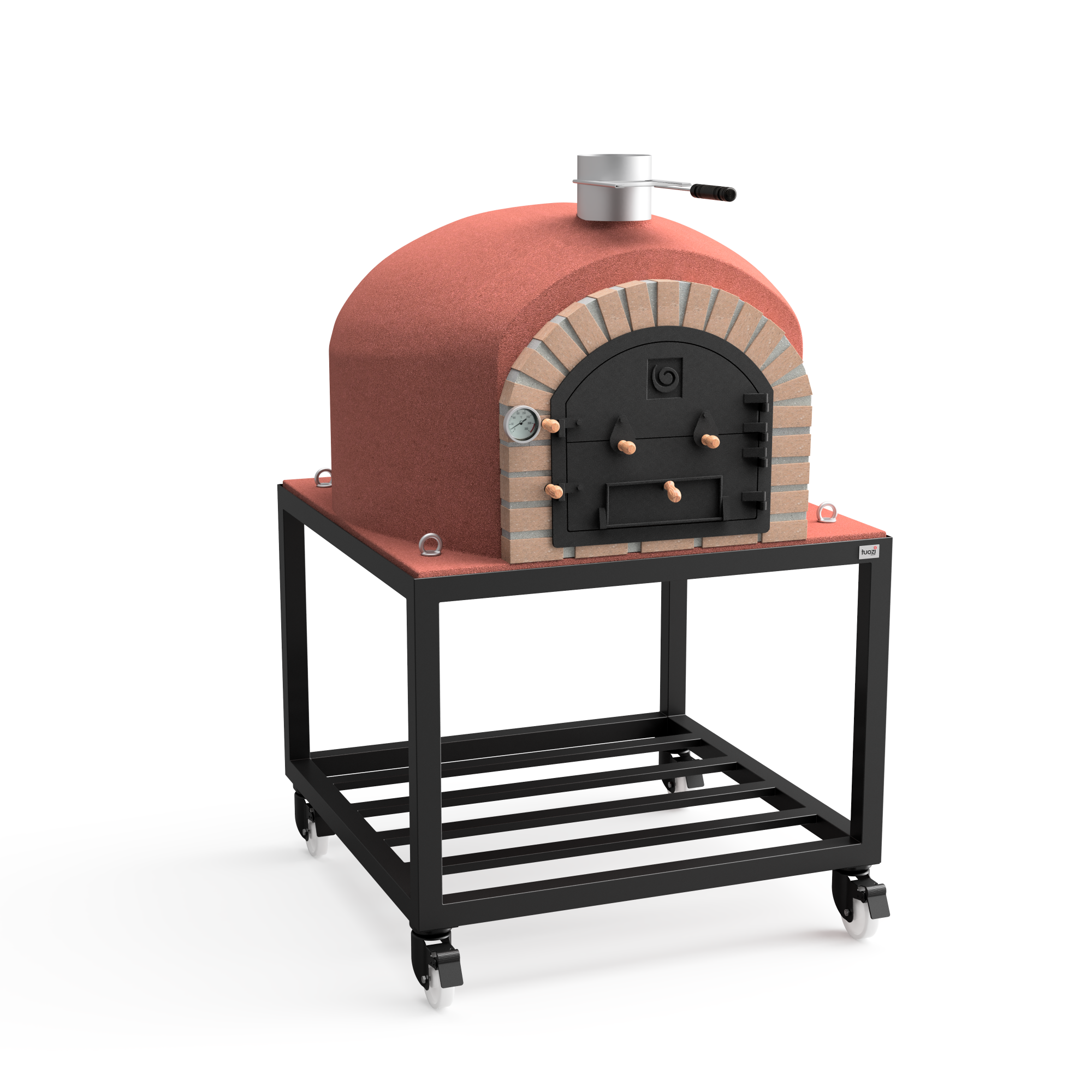 Horno de leña exterior de obra modelo vesuvius burdeos - 120x120x165cm