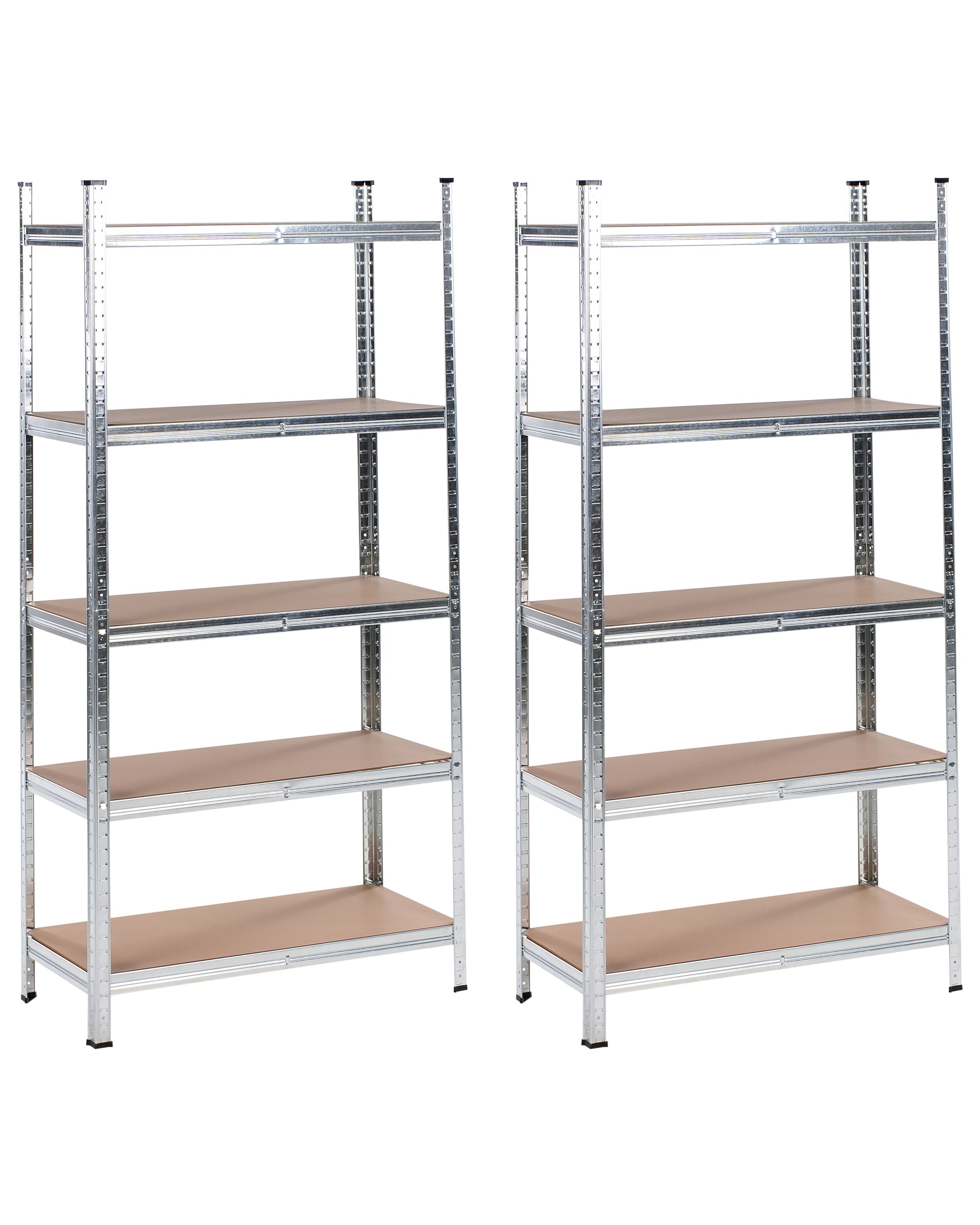 Conjunto de 2 estanterías de garaje xitta metal 75 cm 30 cm plateado