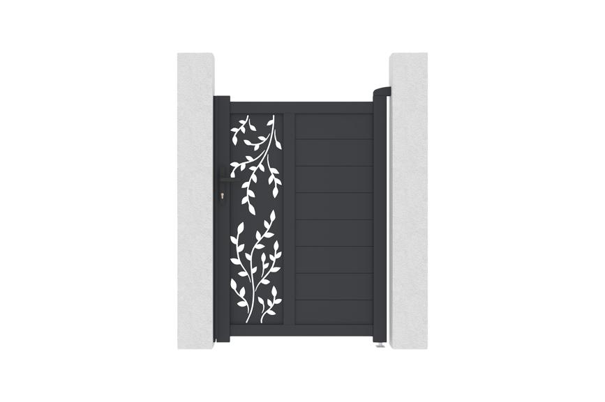 Puerta 1m folya h.140cm aluminio gris