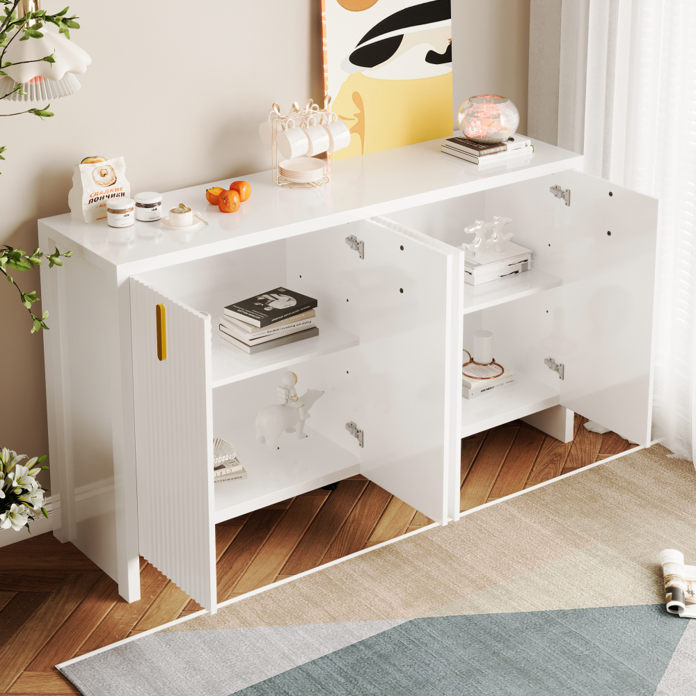 Aparador para salón 4 puertas blanco 80x140x38cm
