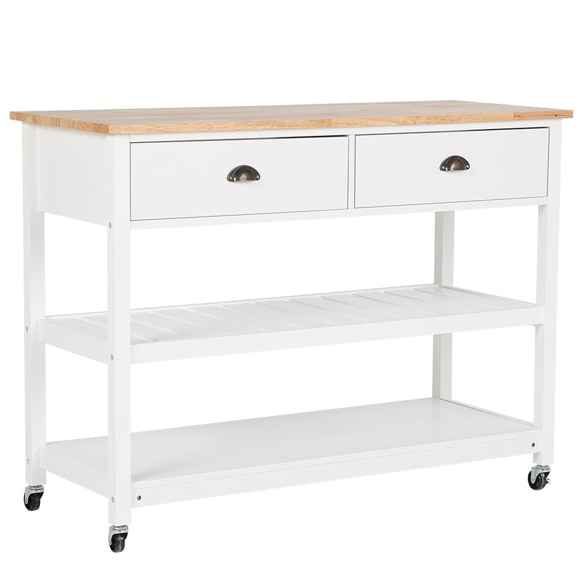 Carrito de cocina navarino madera blanco